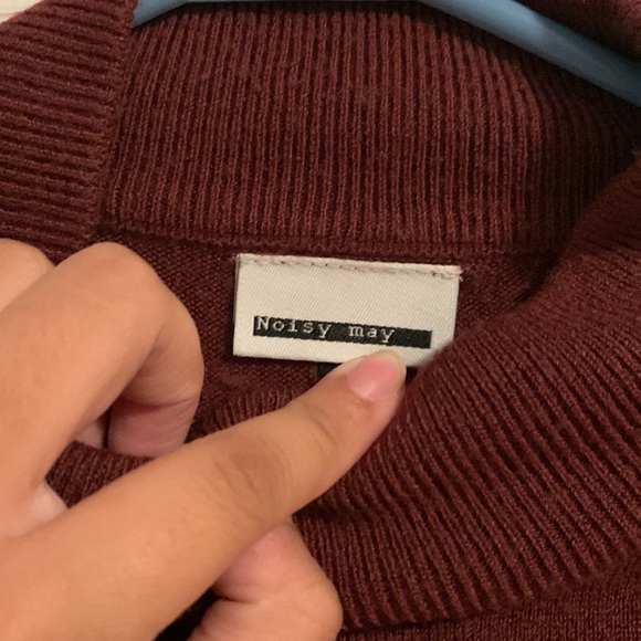 Noisy May Burgundy Mock Neck Sweater - Picture 4 of 4